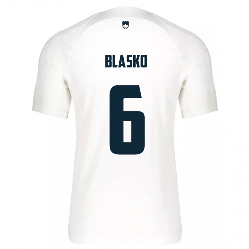 Kinder Fußball Slowenien Svit Blasko #6 Weiß Heimtrikot Trikot 24-26 T-Shirt Luxemburg