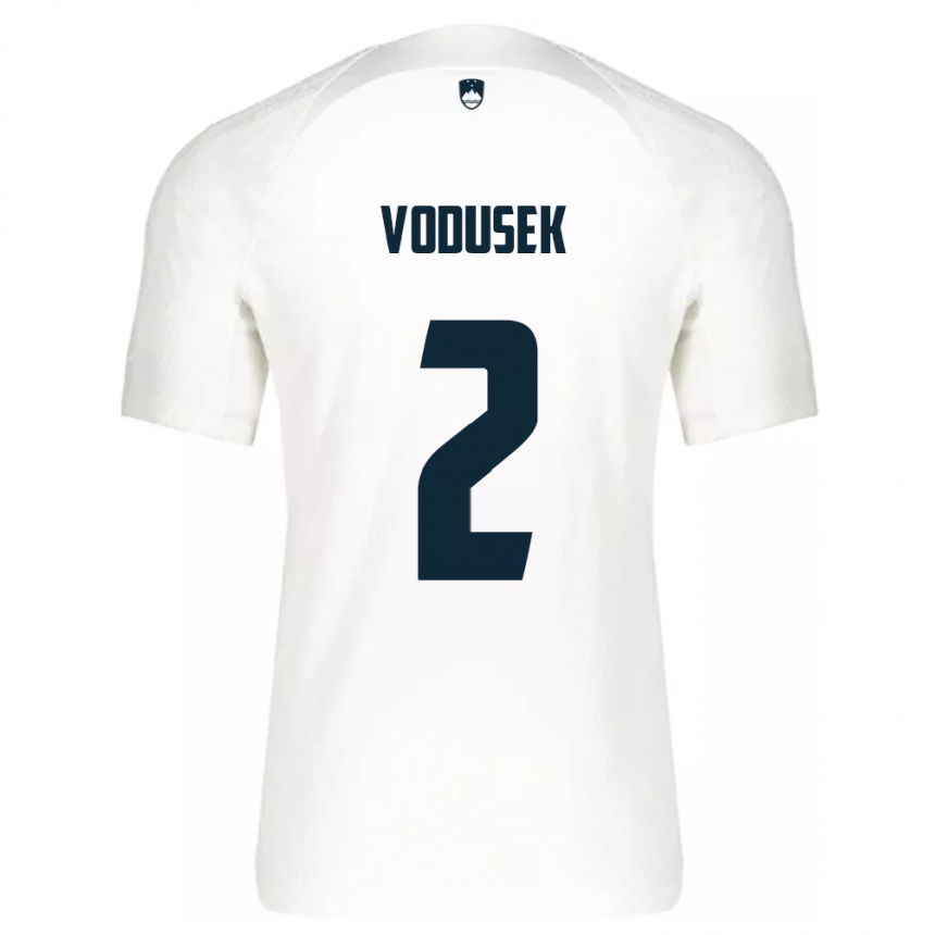 Kinder Fußball Slowenien Luka Vodusek #2 Weiß Heimtrikot Trikot 24-26 T-Shirt Luxemburg