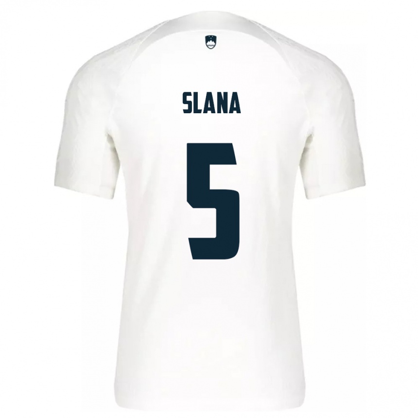 Kinder Fußball Slowenien Filip Slana #5 Weiß Heimtrikot Trikot 24-26 T-Shirt Luxemburg