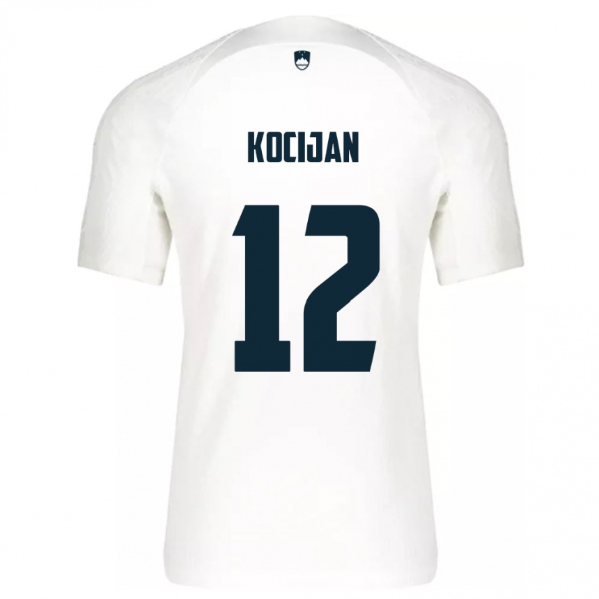 Kinder Fußball Slowenien Iva Kocijan #12 Weiß Heimtrikot Trikot 24-26 T-Shirt Luxemburg