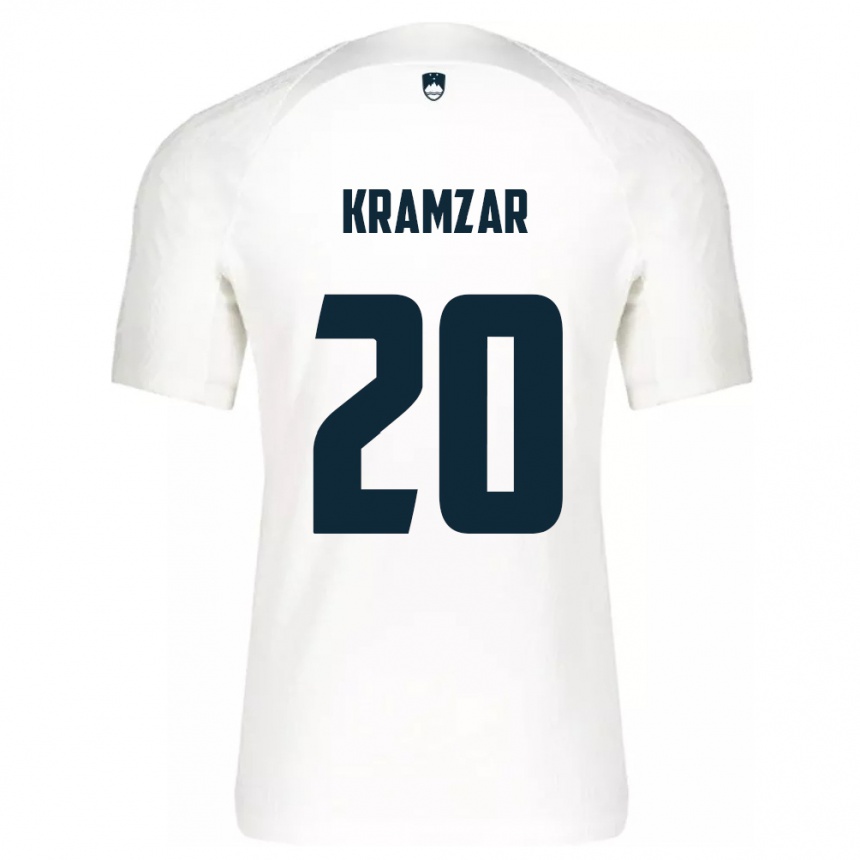 Kinder Fußball Slowenien Zara Kramžar #20 Weiß Heimtrikot Trikot 24-26 T-Shirt Luxemburg