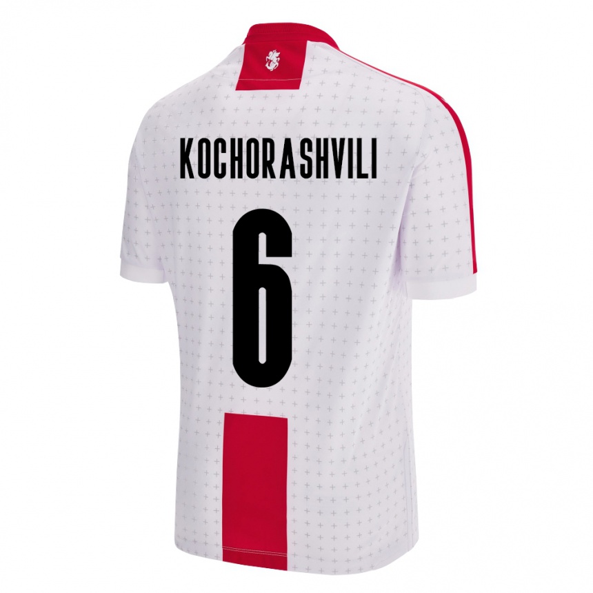 Kinder Fußball Georgien Giorgi Kochorashvili #6 Weiß Heimtrikot Trikot 24-26 T-Shirt Luxemburg