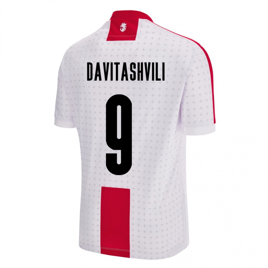 Kinder Fußball Georgien Zuriko Davitashvili #9 Weiß Heimtrikot Trikot 24-26 T-Shirt Luxemburg