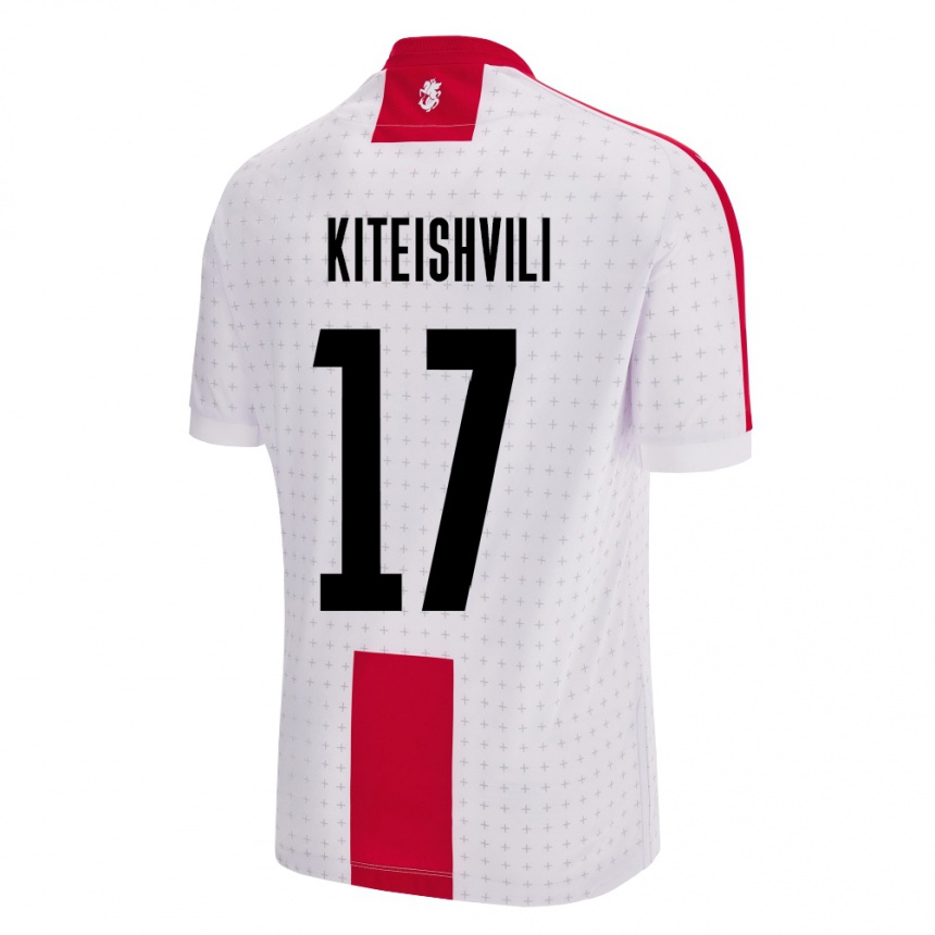 Kinder Fußball Georgien Otar Kiteishvili #17 Weiß Heimtrikot Trikot 24-26 T-Shirt Luxemburg