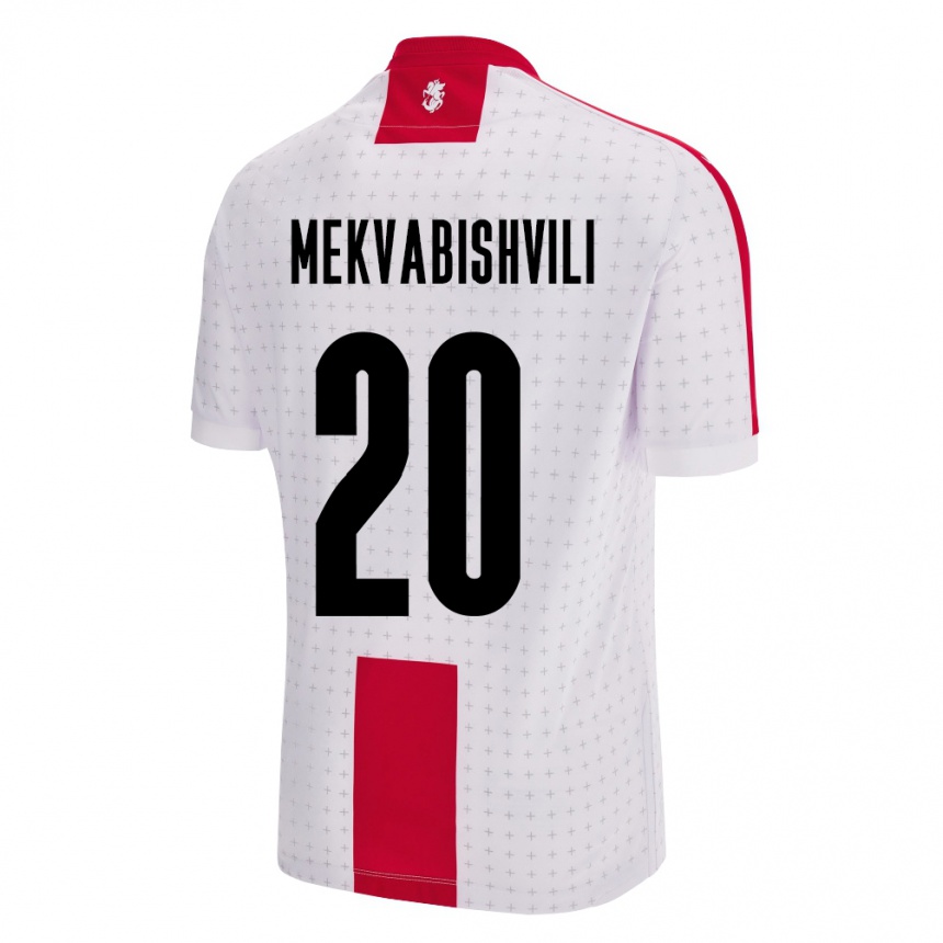 Kinder Fußball Georgien Anzor Mekvabishvili #20 Weiß Heimtrikot Trikot 24-26 T-Shirt Luxemburg