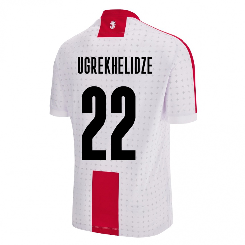 Kinder Fußball Georgien Nikoloz Ugrekhelidze #22 Weiß Heimtrikot Trikot 24-26 T-Shirt Luxemburg