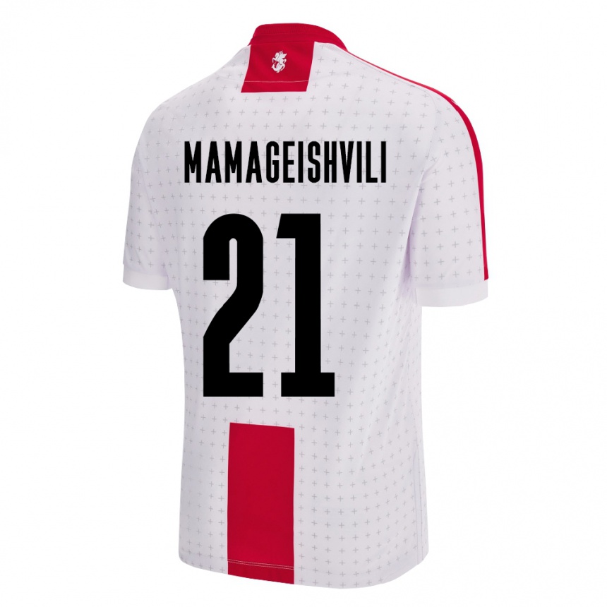 Kinder Fußball Georgien Otar Mamageishvili #21 Weiß Heimtrikot Trikot 24-26 T-Shirt Luxemburg