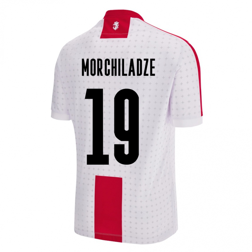 Kinder Fußball Georgien Tornike Morchiladze #19 Weiß Heimtrikot Trikot 24-26 T-Shirt Luxemburg