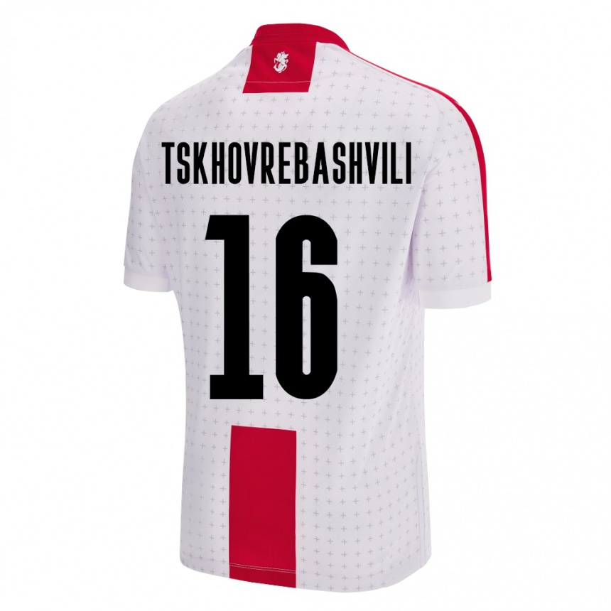 Kinder Fußball Georgien Nikoloz Tskhovrebashvili #16 Weiß Heimtrikot Trikot 24-26 T-Shirt Luxemburg