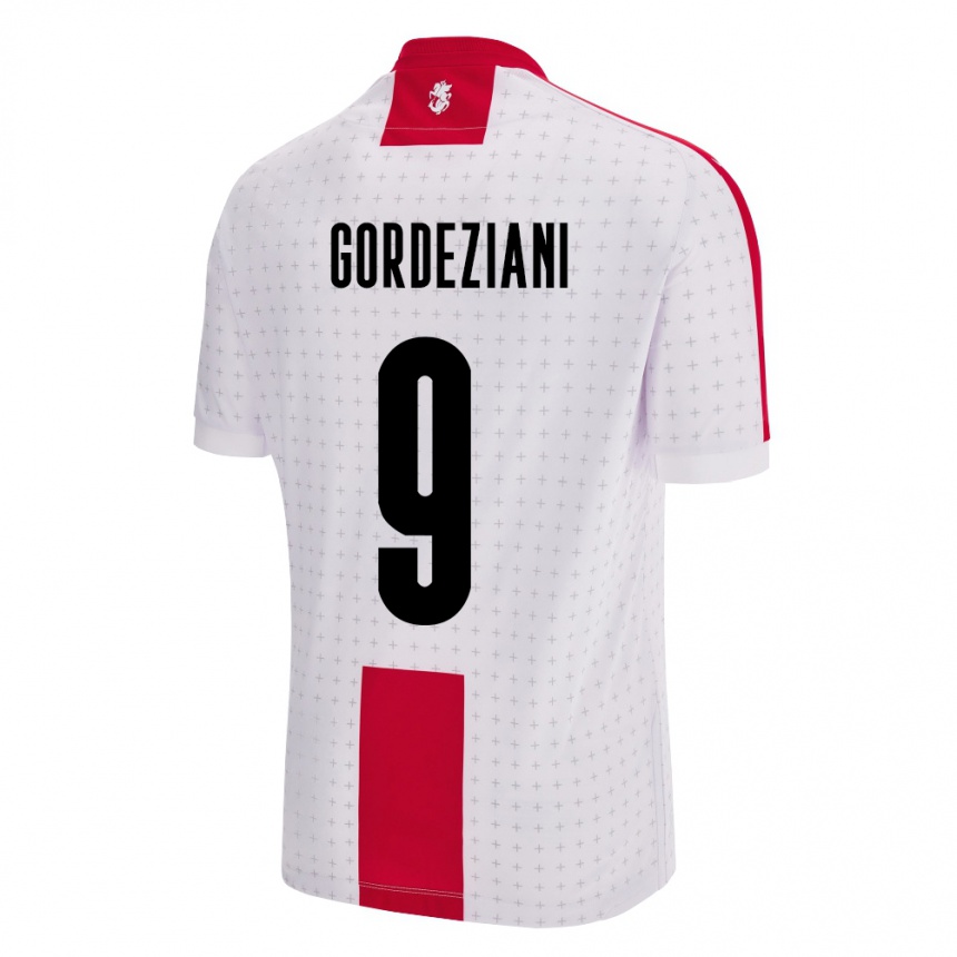 Kinder Fußball Georgien Vasilios Gordeziani #9 Weiß Heimtrikot Trikot 24-26 T-Shirt Luxemburg