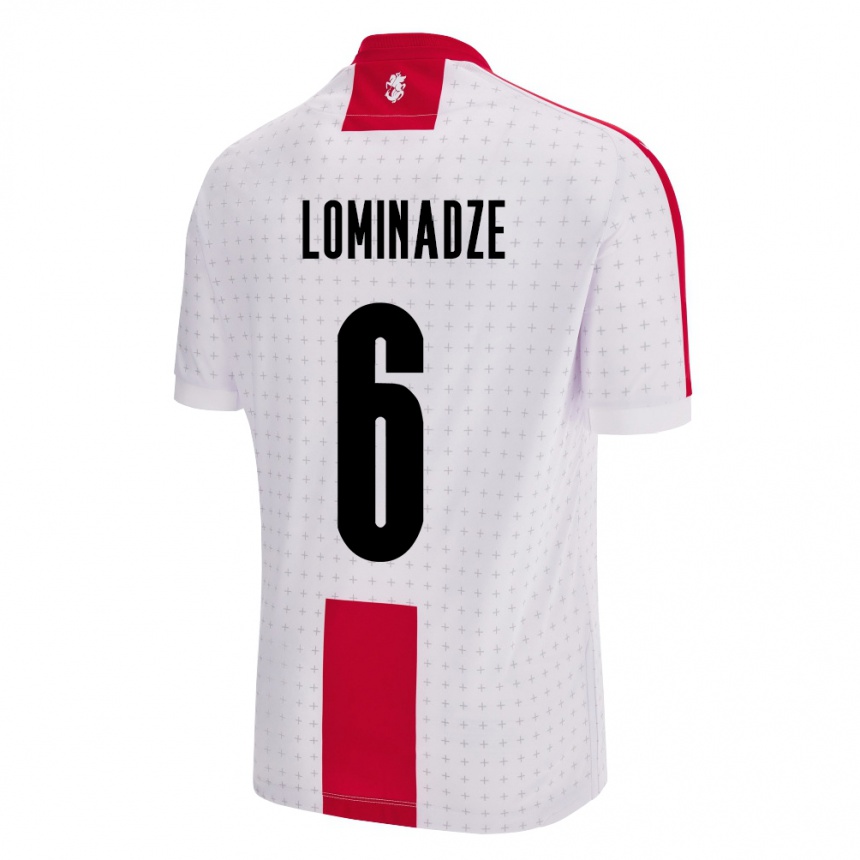 Kinder Fußball Georgien Nodar Lominadze #6 Weiß Heimtrikot Trikot 24-26 T-Shirt Luxemburg
