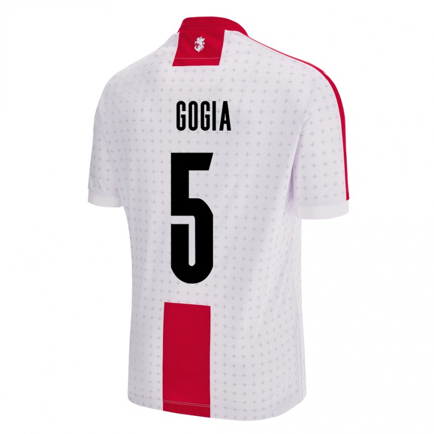 Kinder Fußball Georgien Gigi Gogia #5 Weiß Heimtrikot Trikot 24-26 T-Shirt Luxemburg