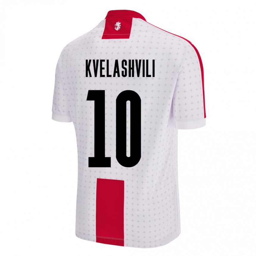 Kinder Fußball Georgien Nikoloz Kvelashvili #10 Weiß Heimtrikot Trikot 24-26 T-Shirt Luxemburg