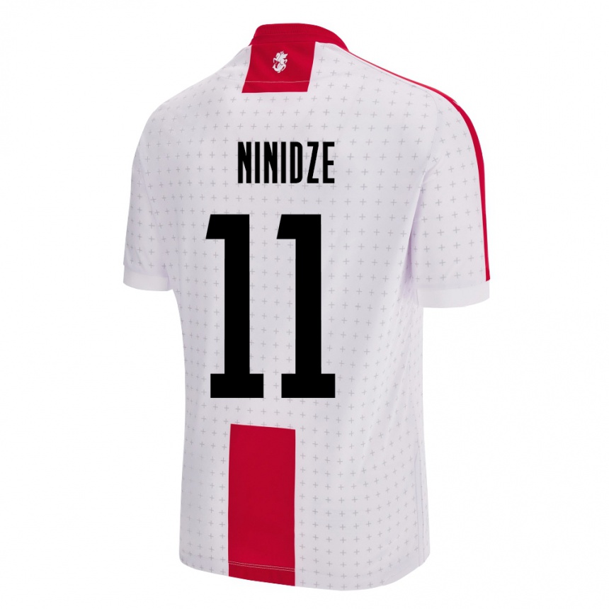 Kinder Fußball Georgien Nikoloz Ninidze #11 Weiß Heimtrikot Trikot 24-26 T-Shirt Luxemburg