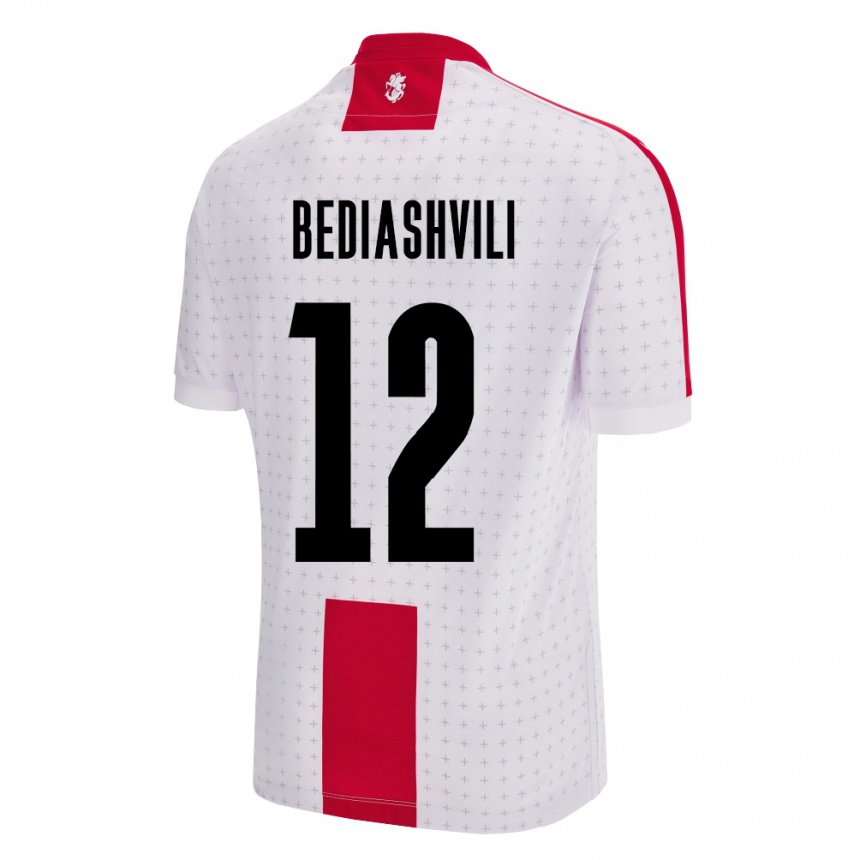 Kinder Fußball Georgien Giorgi Bediashvili #12 Weiß Heimtrikot Trikot 24-26 T-Shirt Luxemburg