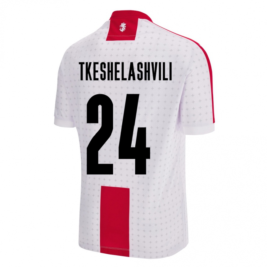 Kinder Fußball Georgien Amiran Tkeshelashvili #24 Weiß Heimtrikot Trikot 24-26 T-Shirt Luxemburg