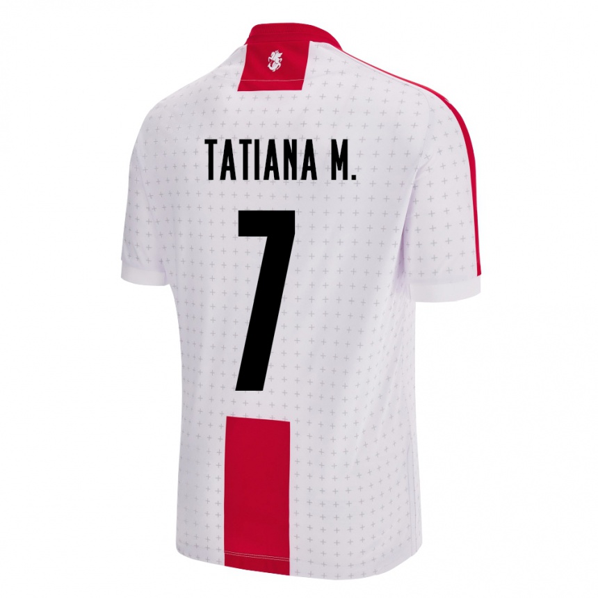 Kinder Fußball Georgien Tatiana Matveeva #7 Weiß Heimtrikot Trikot 24-26 T-Shirt Luxemburg