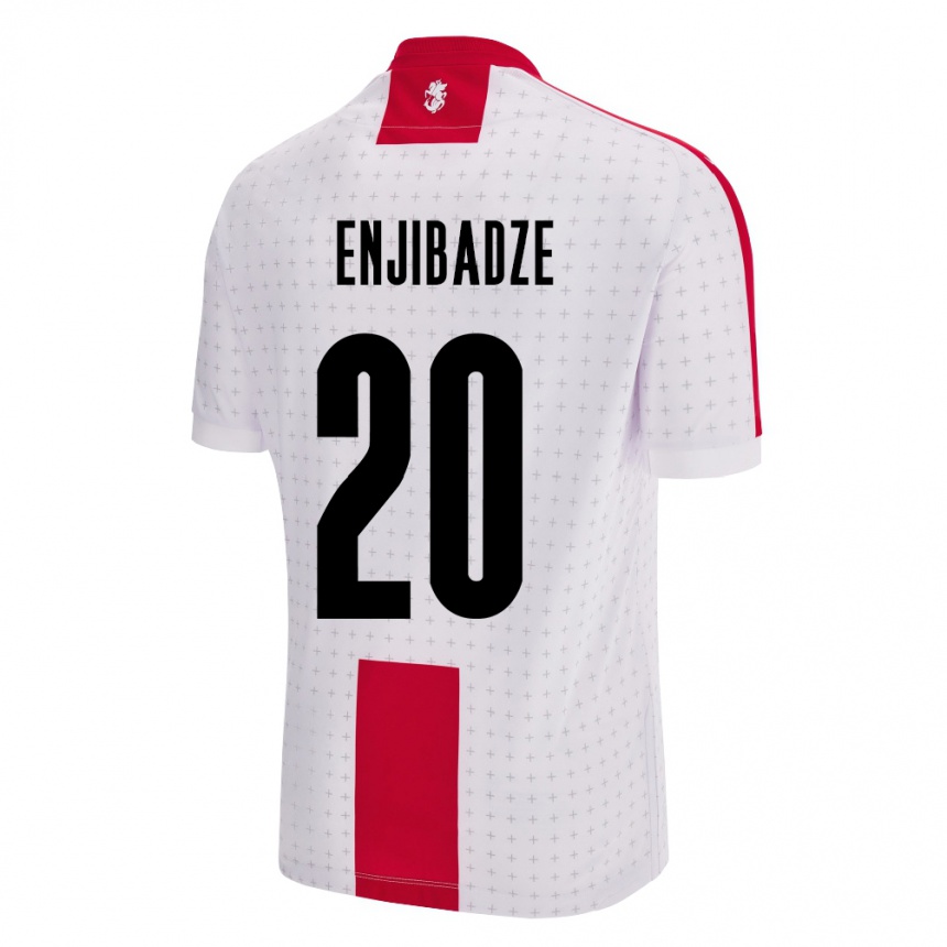 Kinder Fußball Georgien Elene Enjibadze #20 Weiß Heimtrikot Trikot 24-26 T-Shirt Luxemburg