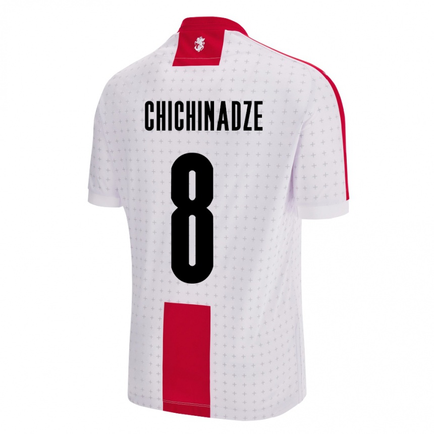 Kinder Fußball Georgien Lela Chichinadze #8 Weiß Heimtrikot Trikot 24-26 T-Shirt Luxemburg