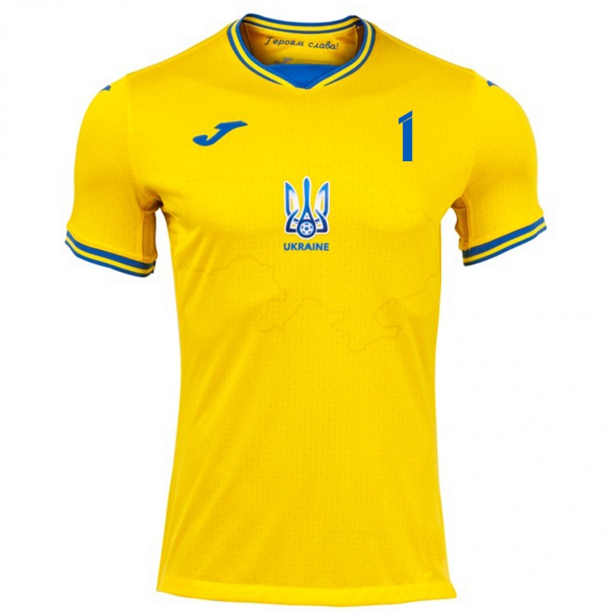 Kinder Fußball Ukraine Kateryna Boklach #1 Gelb Heimtrikot Trikot 24-26 T-Shirt Luxemburg