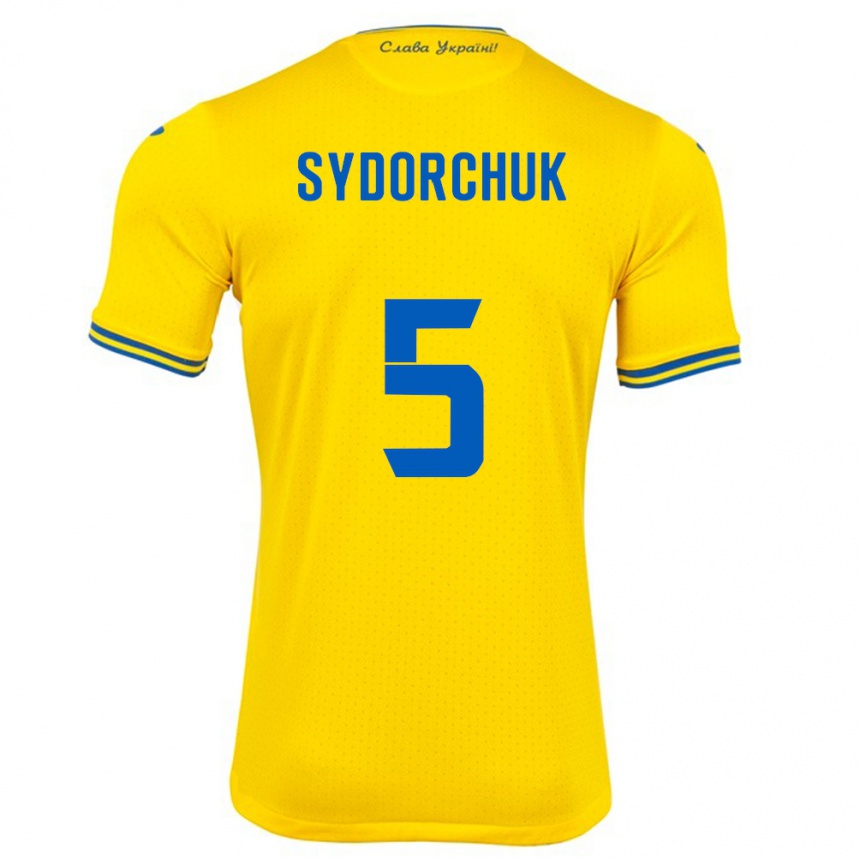 Kinder Fußball Ukraine Sergiy Sydorchuk #5 Gelb Heimtrikot Trikot 24-26 T-Shirt Luxemburg