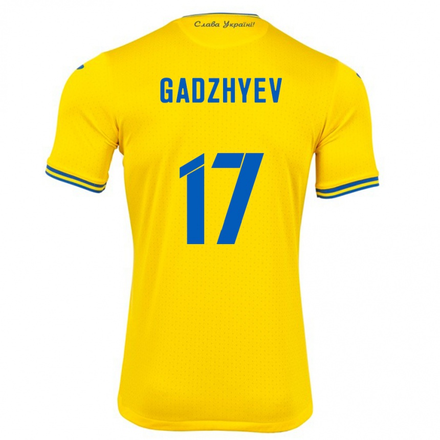 Kinder Fußball Ukraine Ramik Gadzhyev #17 Gelb Heimtrikot Trikot 24-26 T-Shirt Luxemburg