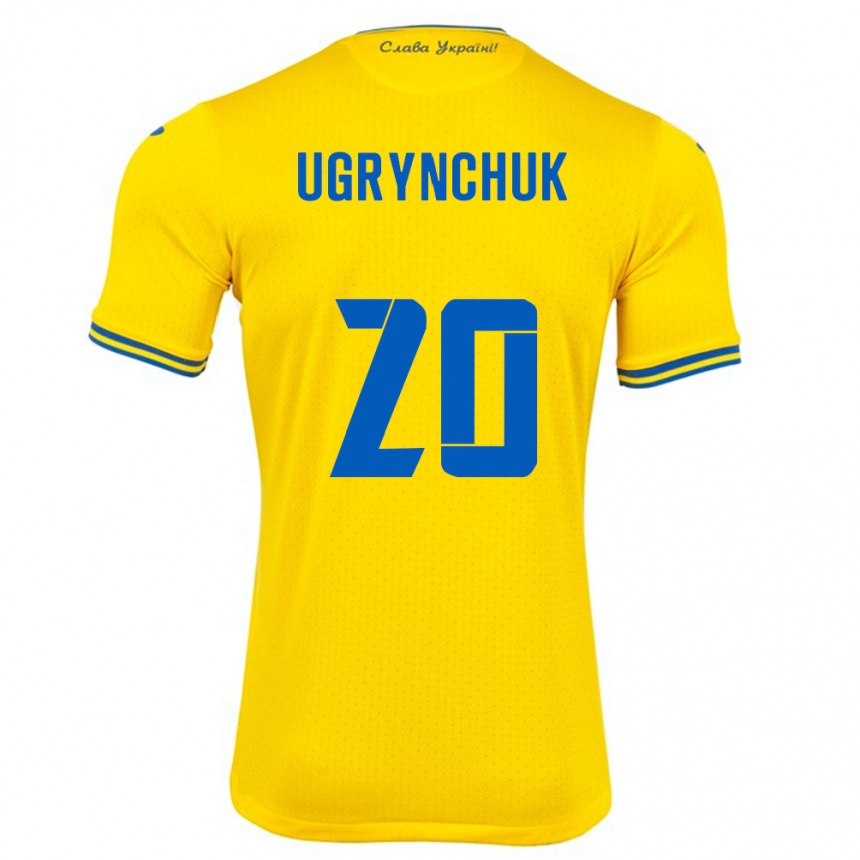 Kinder Fußball Ukraine Artem Ugrynchuk #20 Gelb Heimtrikot Trikot 24-26 T-Shirt Luxemburg