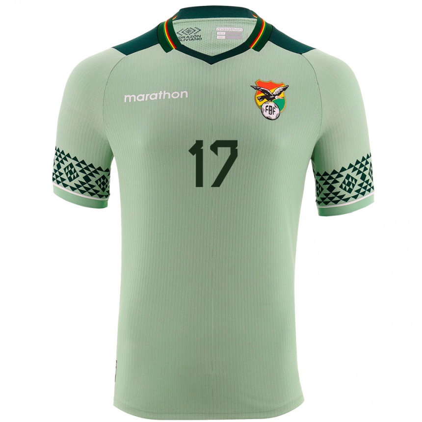 Kinder Fußball Bolivien Bruno Méndez #17 Hellgrün Heimtrikot Trikot 24-26 T-Shirt Luxemburg