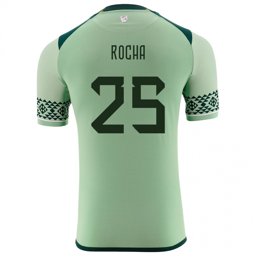 Kinder Fußball Bolivien Yomar Rocha #25 Hellgrün Heimtrikot Trikot 24-26 T-Shirt Luxemburg