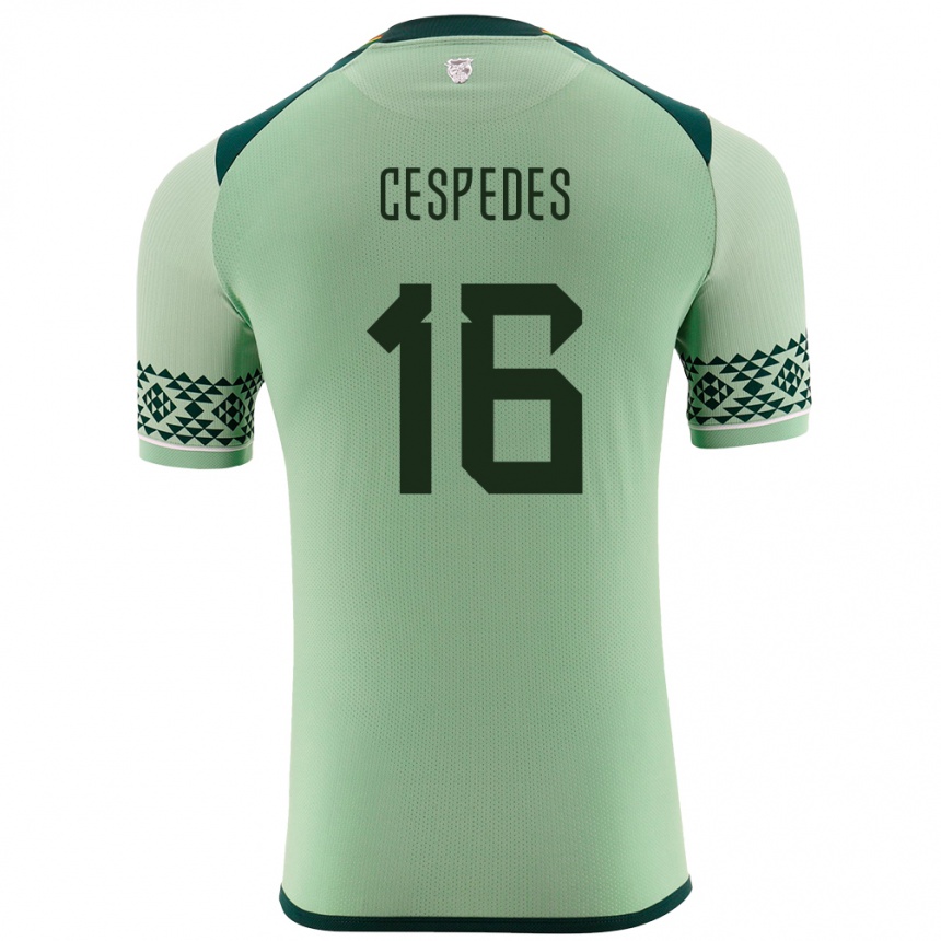 Kinder Fußball Bolivien Boris Céspedes #16 Hellgrün Heimtrikot Trikot 24-26 T-Shirt Luxemburg