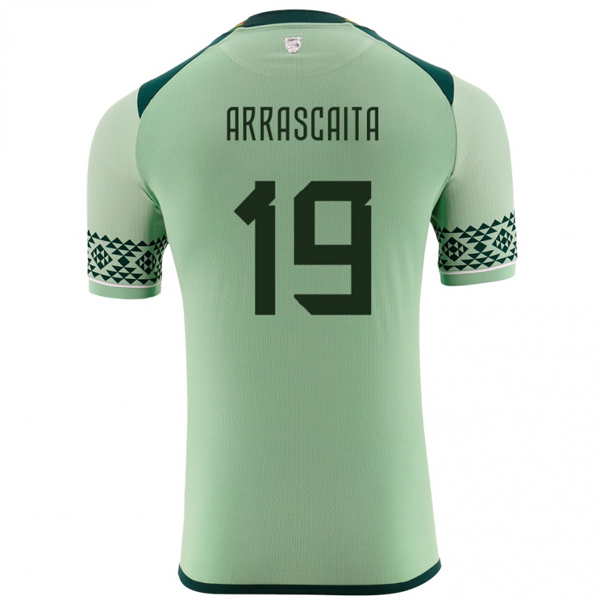 Kinder Fußball Bolivien Jaime Arrascaita #19 Hellgrün Heimtrikot Trikot 24-26 T-Shirt Luxemburg