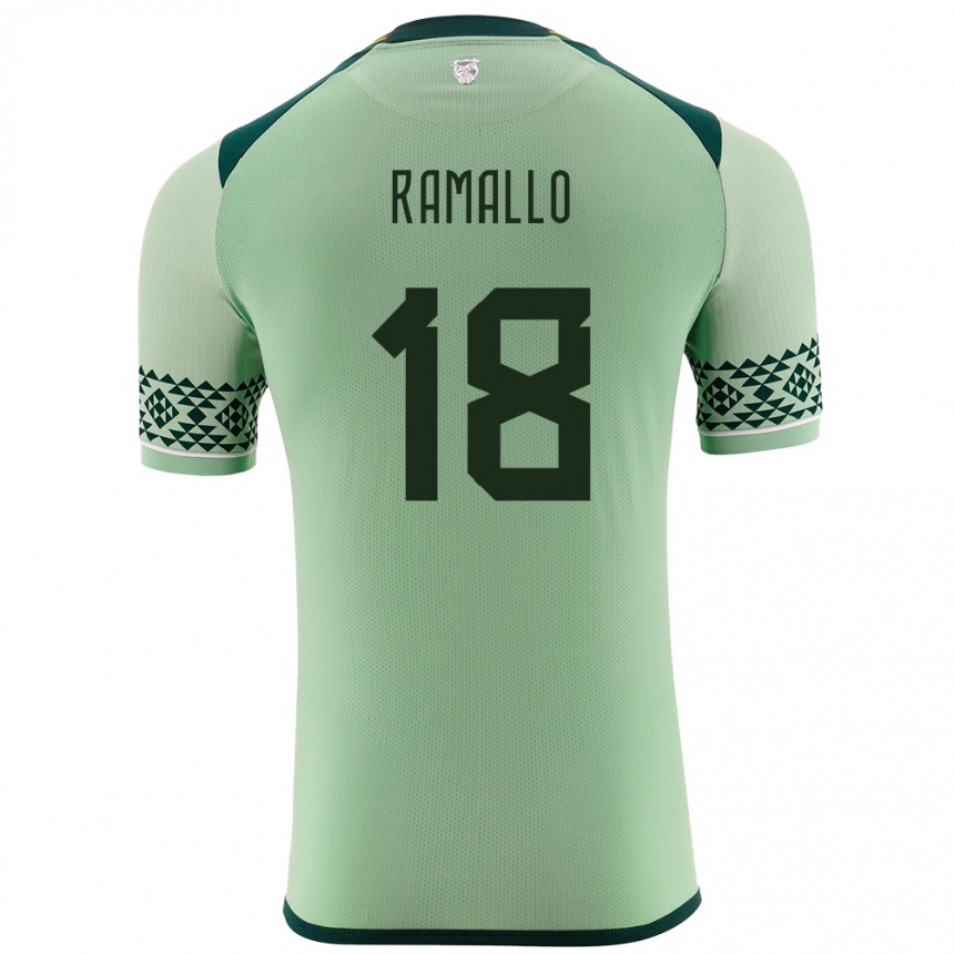 Kinder Fußball Bolivien Rodrigo Ramallo #18 Hellgrün Heimtrikot Trikot 24-26 T-Shirt Luxemburg