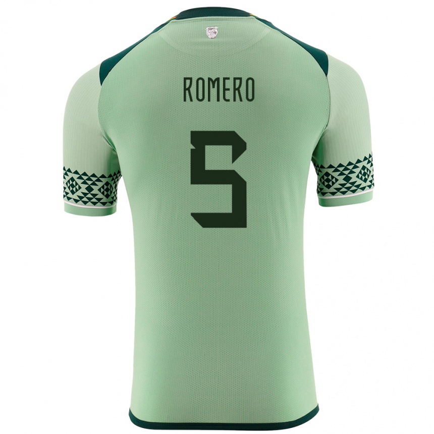 Kinder Fußball Bolivien César Romero #5 Hellgrün Heimtrikot Trikot 24-26 T-Shirt Luxemburg