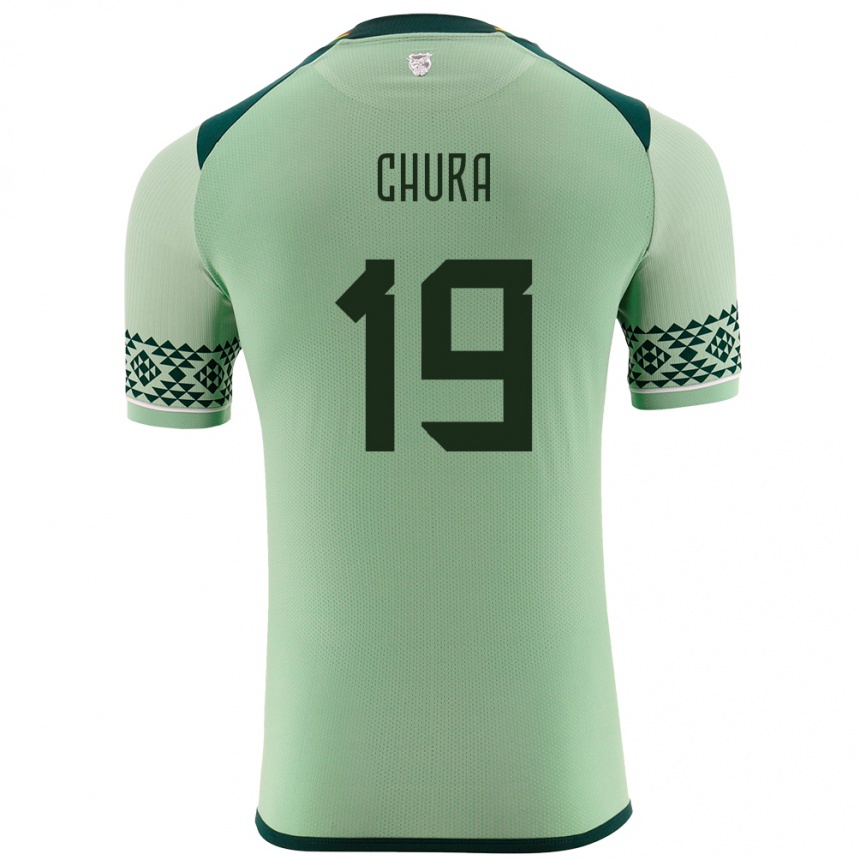 Kinder Fußball Bolivien Jeyson Chura #19 Hellgrün Heimtrikot Trikot 24-26 T-Shirt Luxemburg