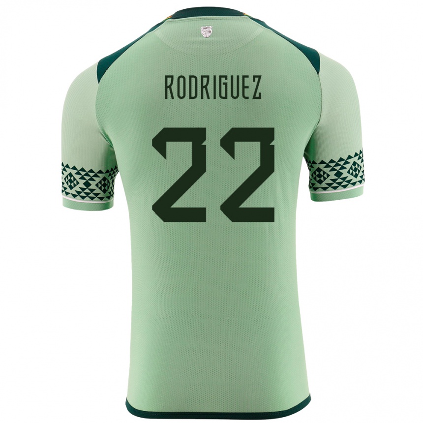 Kinder Fußball Bolivien Carlitos Rodriguez #22 Hellgrün Heimtrikot Trikot 24-26 T-Shirt Luxemburg