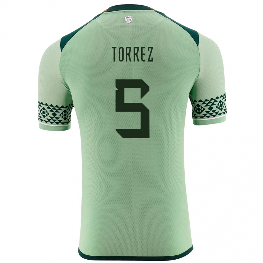 Kinder Fußball Bolivien Marcelo Torrez #5 Hellgrün Heimtrikot Trikot 24-26 T-Shirt Luxemburg