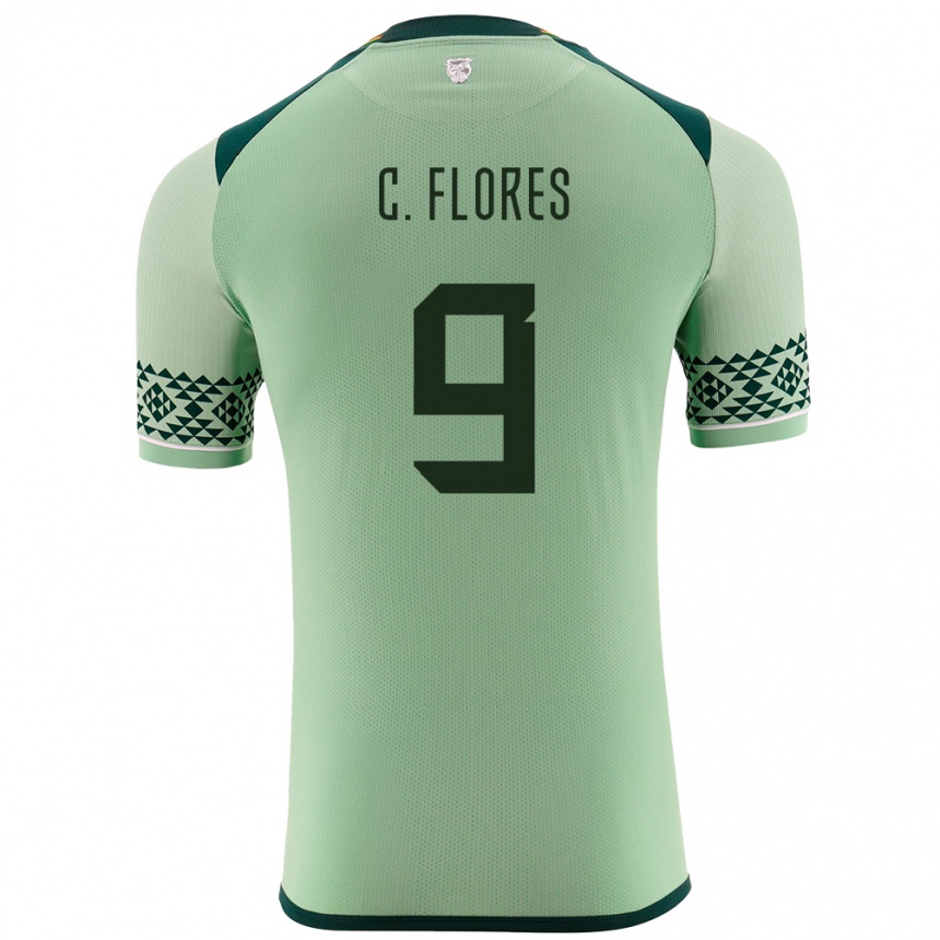 Kinder Fußball Bolivien Cesar Flores #9 Hellgrün Heimtrikot Trikot 24-26 T-Shirt Luxemburg