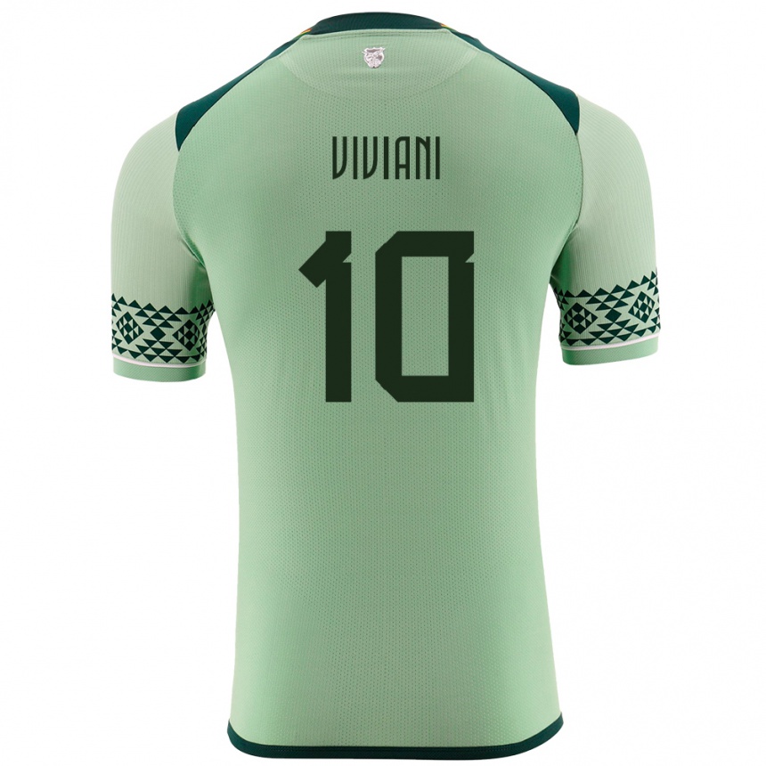Kinder Fußball Bolivien Leonardo Viviani #10 Hellgrün Heimtrikot Trikot 24-26 T-Shirt Luxemburg