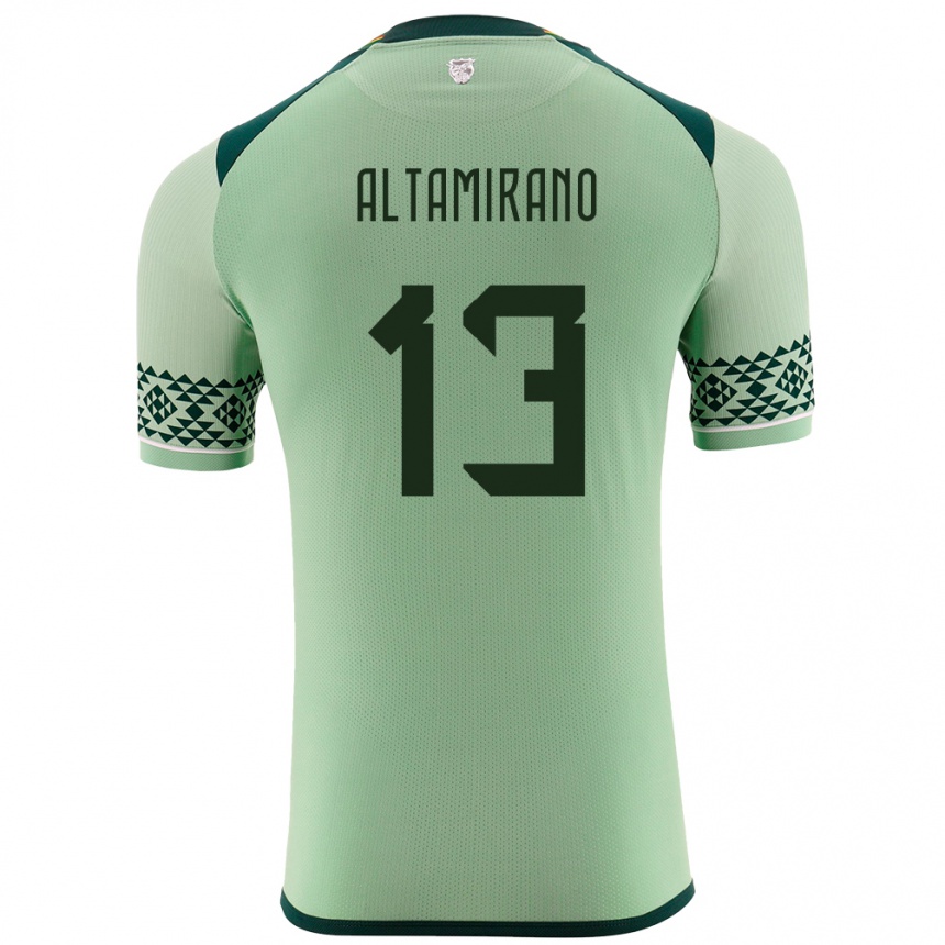 Kinder Fußball Bolivien Sebastian Altamirano #13 Hellgrün Heimtrikot Trikot 24-26 T-Shirt Luxemburg