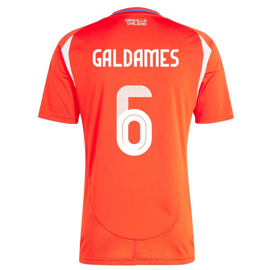 Kinder Fußball Chile Thomas Galdames #6 Rot Heimtrikot Trikot 24-26 T-Shirt Luxemburg