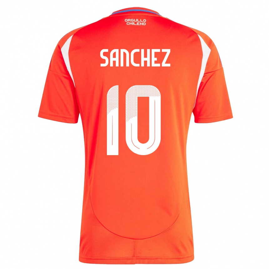 Kinder Fußball Chile Alexis Sánchez #10 Rot Heimtrikot Trikot 24-26 T-Shirt Luxemburg