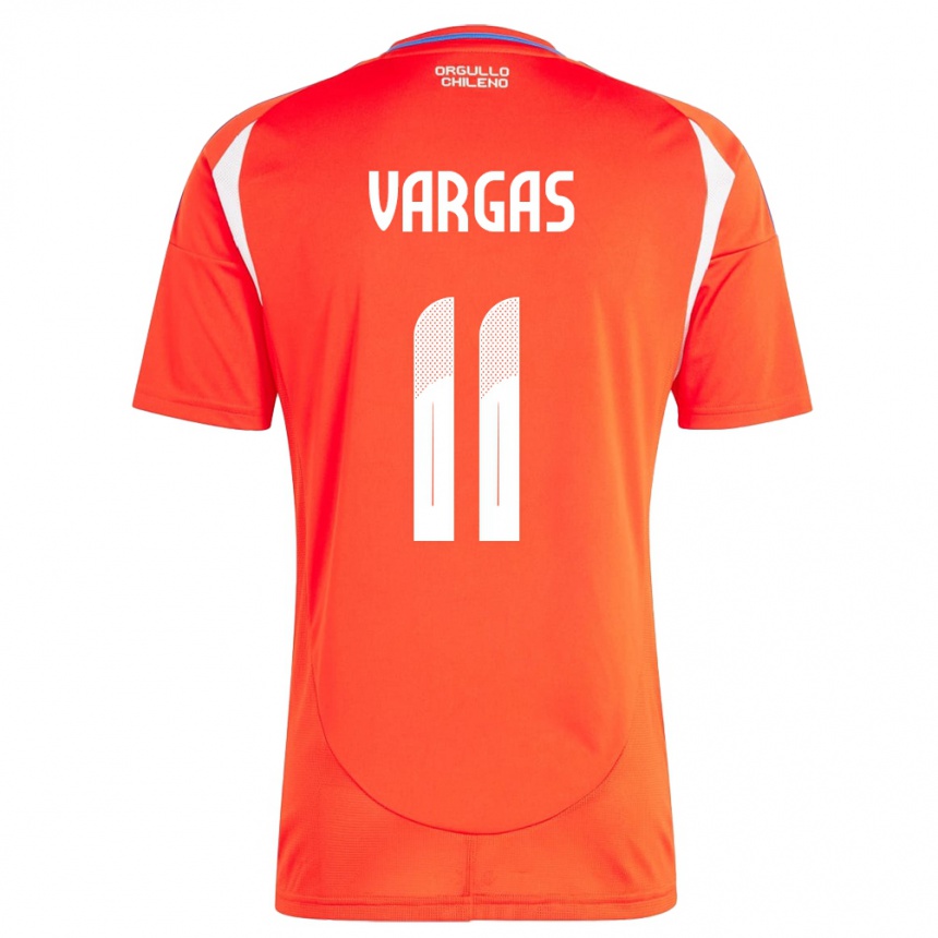 Kinder Fußball Chile Eduardo Vargas #11 Rot Heimtrikot Trikot 24-26 T-Shirt Luxemburg