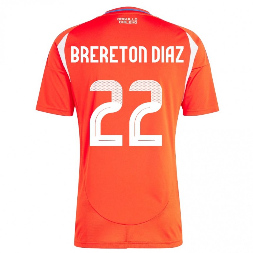 Kinder Fußball Chile Ben Brereton Díaz #22 Rot Heimtrikot Trikot 24-26 T-Shirt Luxemburg