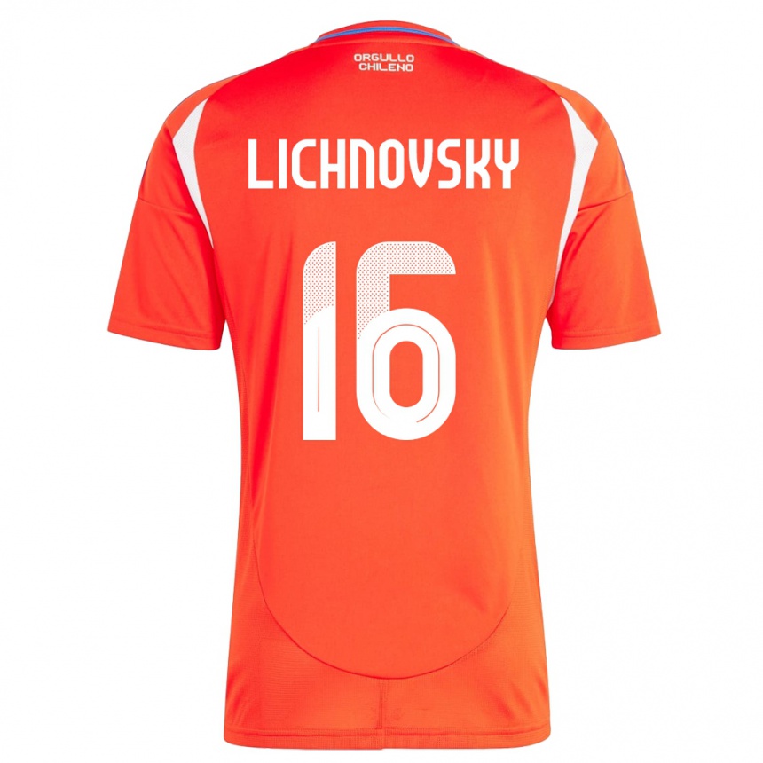 Kinder Fußball Chile Igor Lichnovsky #16 Rot Heimtrikot Trikot 24-26 T-Shirt Luxemburg