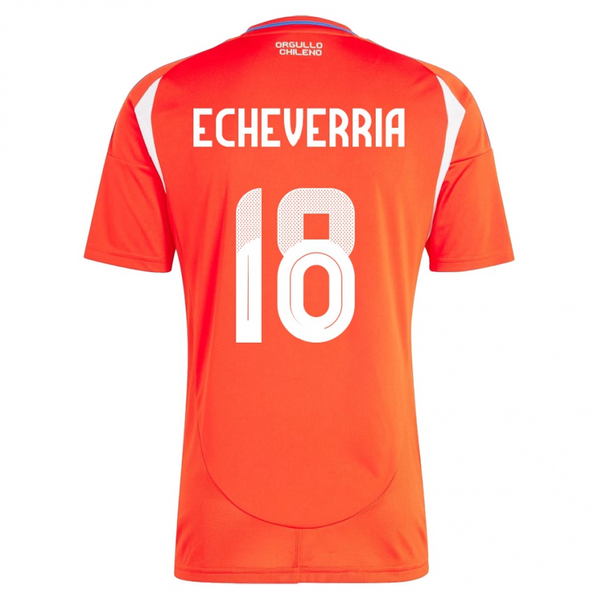 Kinder Fußball Chile Rodrigo Echeverría #18 Rot Heimtrikot Trikot 24-26 T-Shirt Luxemburg