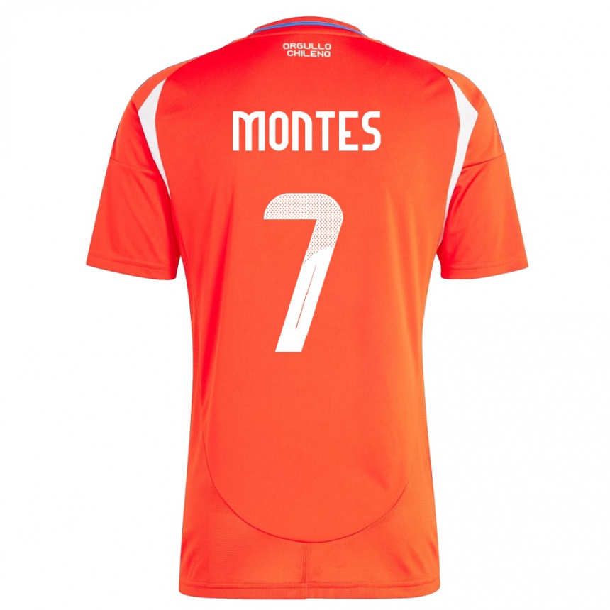 Kinder Fußball Chile Clemente Montes #7 Rot Heimtrikot Trikot 24-26 T-Shirt Luxemburg