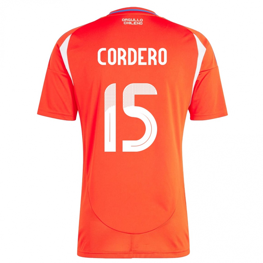 Kinder Fußball Chile Renato Cordero #15 Rot Heimtrikot Trikot 24-26 T-Shirt Luxemburg