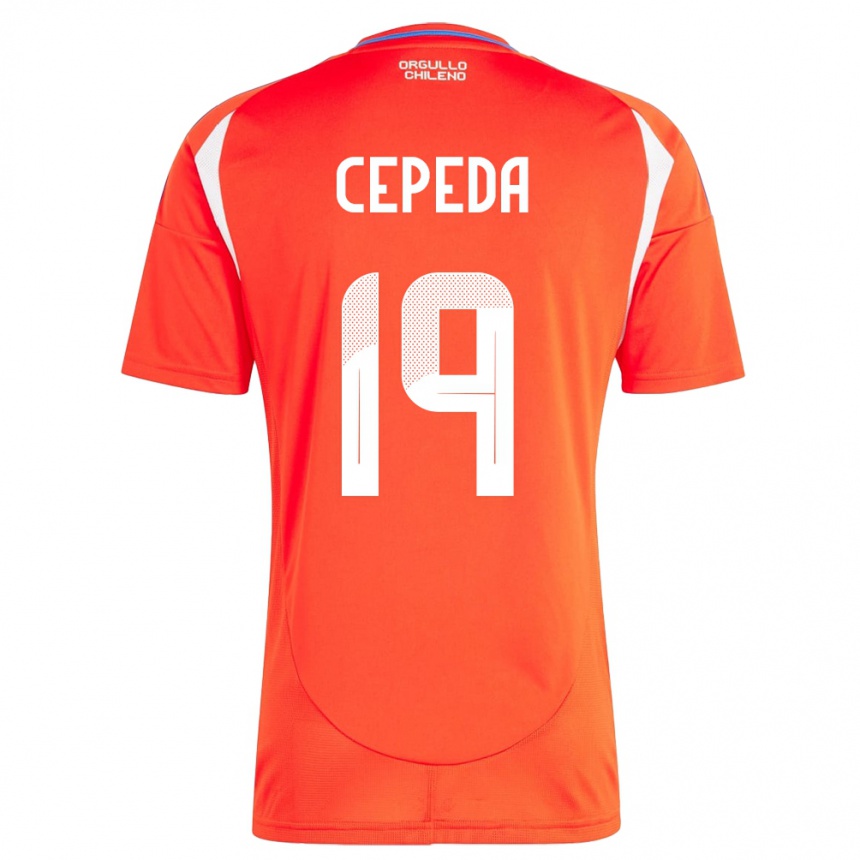 Kinder Fußball Chile Lucas Cepeda #19 Rot Heimtrikot Trikot 24-26 T-Shirt Luxemburg