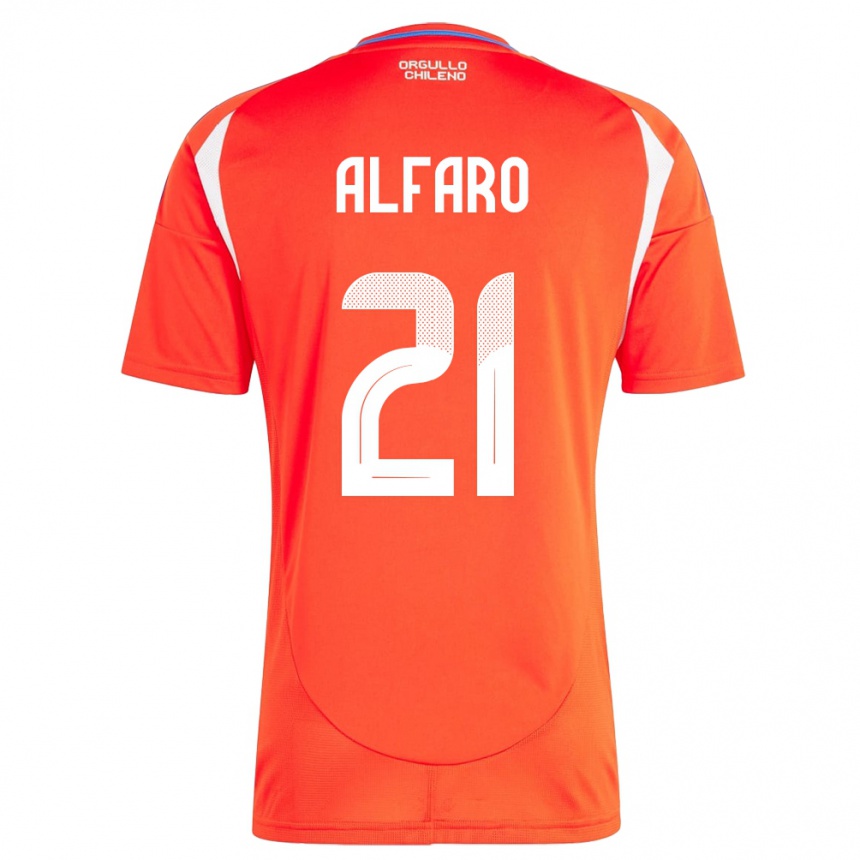 Kinder Fußball Chile Julián Alfaro #21 Rot Heimtrikot Trikot 24-26 T-Shirt Luxemburg