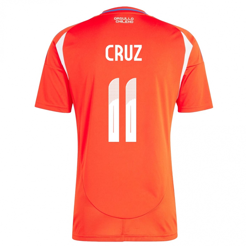 Kinder Fußball Chile Joan Cruz #11 Rot Heimtrikot Trikot 24-26 T-Shirt Luxemburg